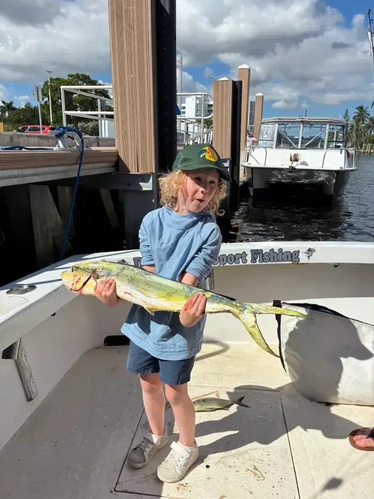 Fishing charter guests from Davie, FL aboard Don't Panic