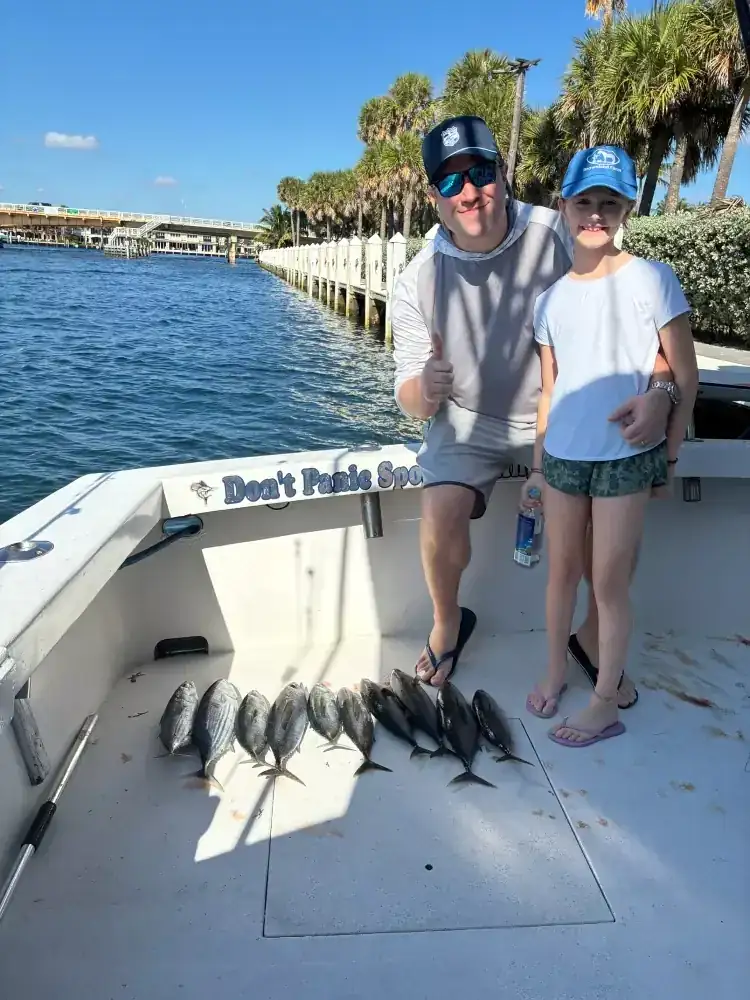 Anglers from Hillsboro Beach, FL with their catch aboard Don't Panic out of Pompano Beach