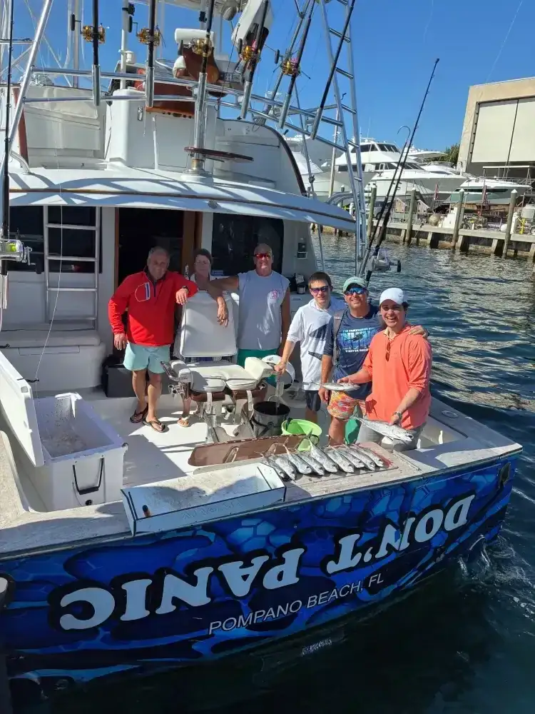 Fishing charter guests from Lauderdale Lakes, FL aboard Don't Panic
