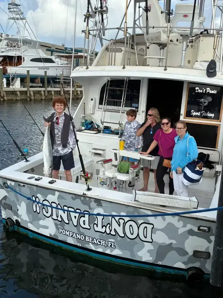 Anglers from Parkland, FL with their catch aboard Don't Panic out of Pompano Beach