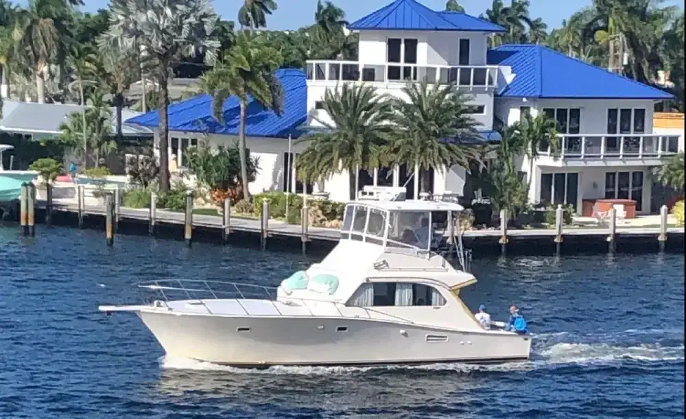 Don't Panic!!, the 42-foot Post used for private cruises from Pompano Beach