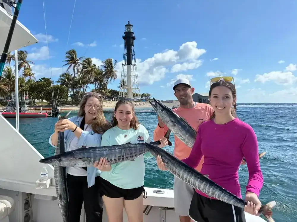 Hillsboro Inlet Lighthouse marking the departure point for Don't Panic Sportfishing fishing trips in Pompano Beach