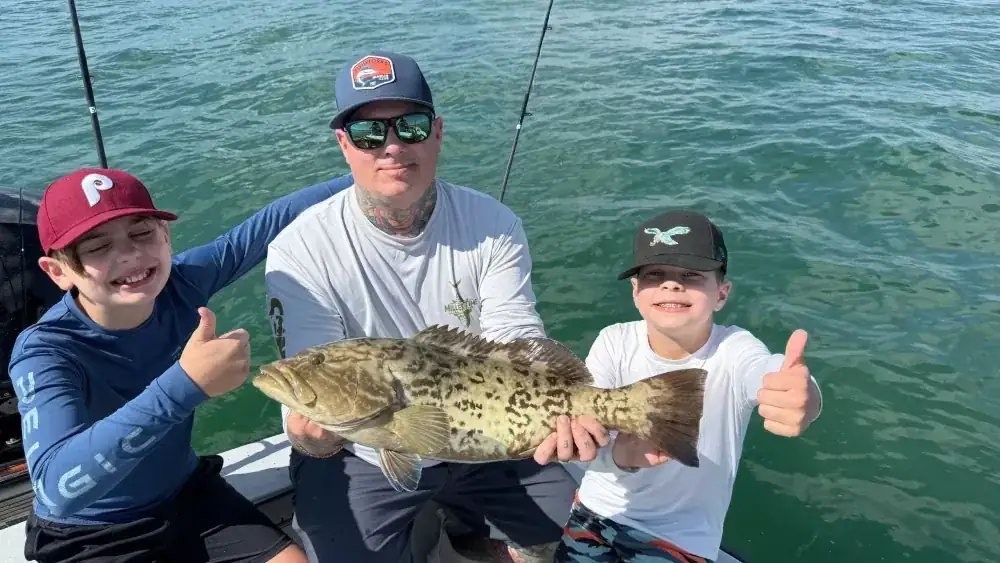 Grouper caught on a Don't Panic Sportfishing fishing trip off Pompano Beach