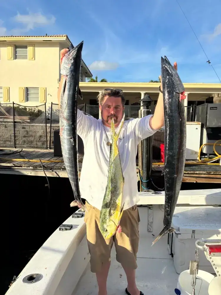 Kingfish caught on a Don't Panic Sportfishing fishing trip off Pompano Beach